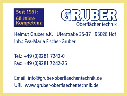 Gruber Oberflchentechnik, Helmut Gruber e.K.