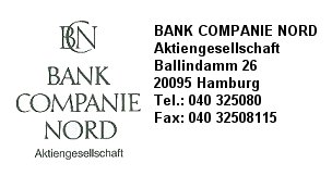 BANK COMPANIE NORD Aktiengesellschaft